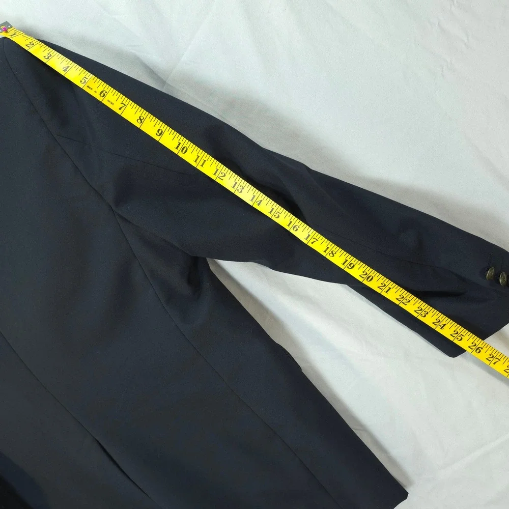 Arrow Suit Collection Mens 44R Navy‎ Blue Wool Blend 2 Button Blazer Sport Coat
